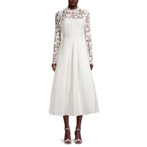 Sachin & Babi Cecelia Lace Long-Sleeve Midi-Dress size 6